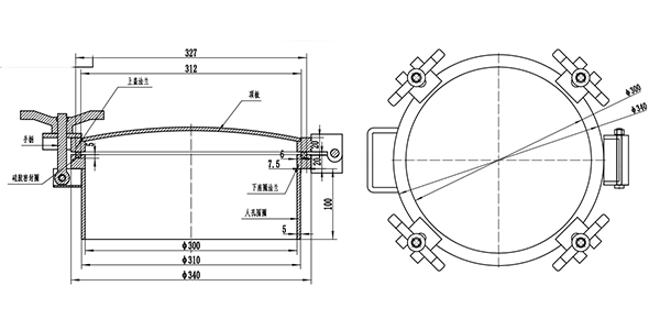 碳鋼快開人孔蓋300